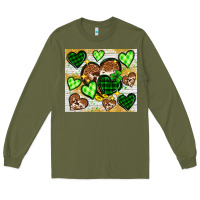 Army Green St. Patrick's Day hearts tumbler Long Sleeve Tee - Neo Western