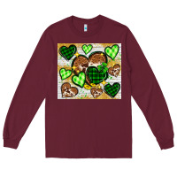 Burgundy St. Patrick's Day hearts tumbler Long Sleeve Tee - Neo Western
