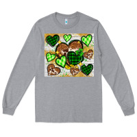 Heather Grey St. Patrick's Day hearts tumbler Long Sleeve Tee - Neo Western
