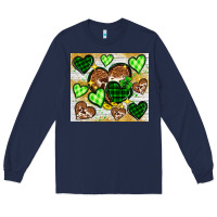 Navy St. Patrick's Day hearts tumbler Long Sleeve Tee - Neo Western