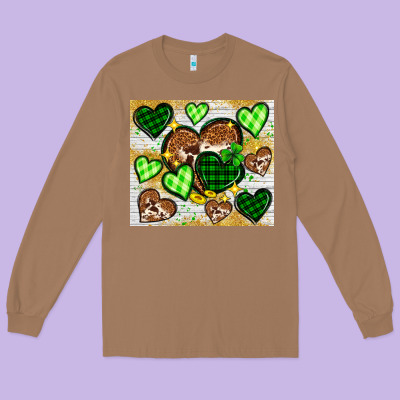 St. Patrick's Day Hearts Tumbler Long Sleeve Tee Designed By Neo Western