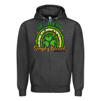 Charcoal Heather not lucky simply blessed rainbow Zipper Hoodie - Artiststas