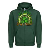Sports Green not lucky simply blessed rainbow Zipper Hoodie - Artiststas
