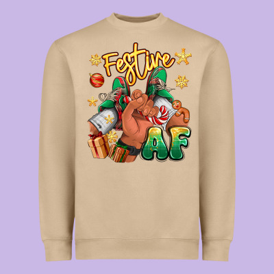Heavyweight Sweatshirt festive af christmas black man sneakers