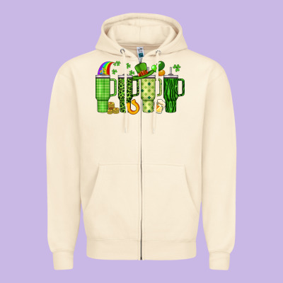 Obsessive Cup Disorder St Patrick S Day Zipper Hoodie Designed By Artiststas