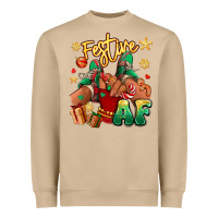 Festive Af Christmas Black Girl Children Sneakers Heavyweight Sweatshirt | Teevron