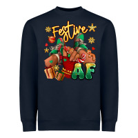 Navy festive af christmas black girl children sneakers Heavyweight Sweatshirt - RanaPortraitStore