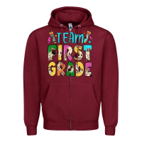 Burgundy team first grade Zipper Hoodie - JahusDesignShop