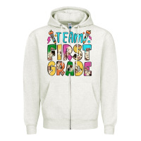 Oatmeal Heather team first grade Zipper Hoodie - JahusDesignShop