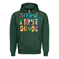 Sports Green team first grade Zipper Hoodie - JahusDesignShop