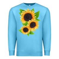 Ocean Blue treetops sunflower Premium Sweatshirt - LillyAllenDesigns