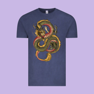 Green And Yellow Dragon Vintage Tee Designed By Ranaportraitstore
