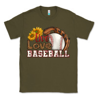 Army Green live love baseball Classic Tee - HRA Design Shop