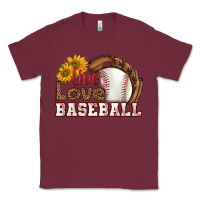 Burgundy live love baseball Classic Tee - HRA Design Shop