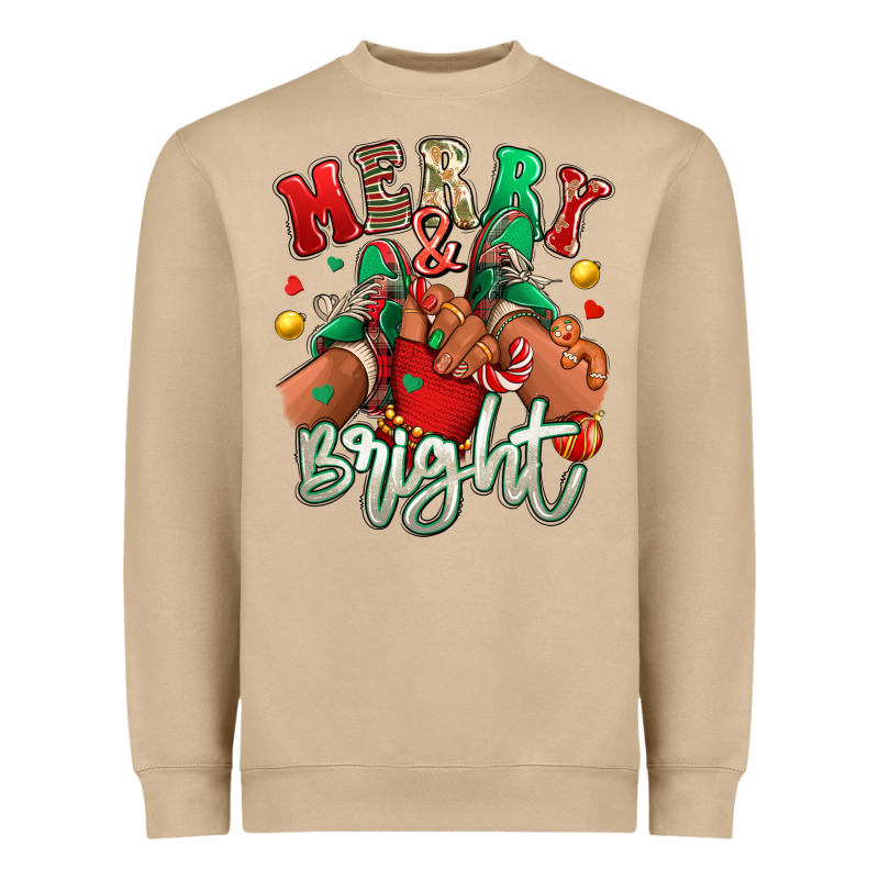 Merry And Bright Black Kid Sneakers Heavyweight Sweatshirt by RanaPortraitStore | Teevron