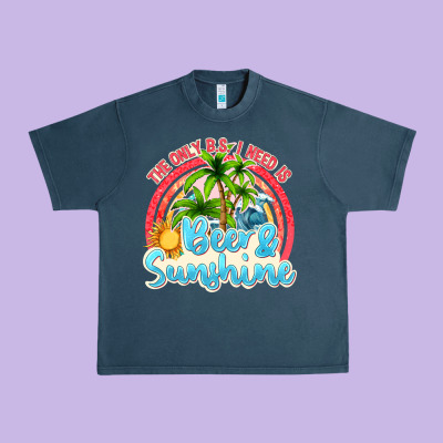 Beer And Sunshine Urban Heavy Tee Designed By Texasbilliewilder