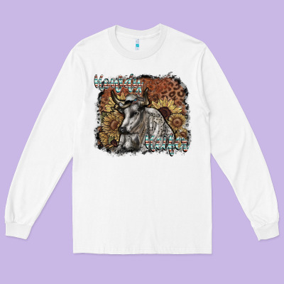 Howdy Heifer Long Sleeve Tee Designed By Sublimationcraftshop