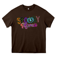 Chocolate Brown spooky mama Heavy Core Tee - SublimationCraftShop