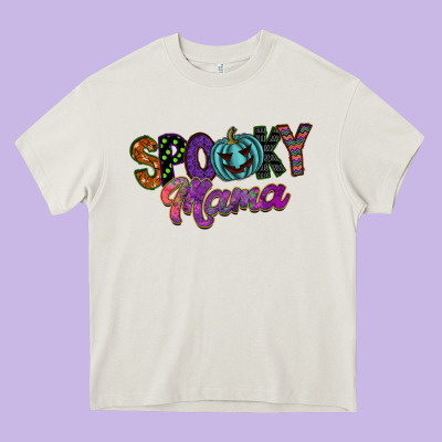Spooky Mama Heavy Core Tee Designed By Sublimationcraftshop