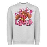 Heather Grey loved valentine's day afro girl sneakers Heavyweight Sweatshirt - RanaPortraitStore