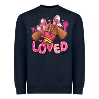 Navy loved valentine's day afro girl sneakers Heavyweight Sweatshirt - RanaPortraitStore