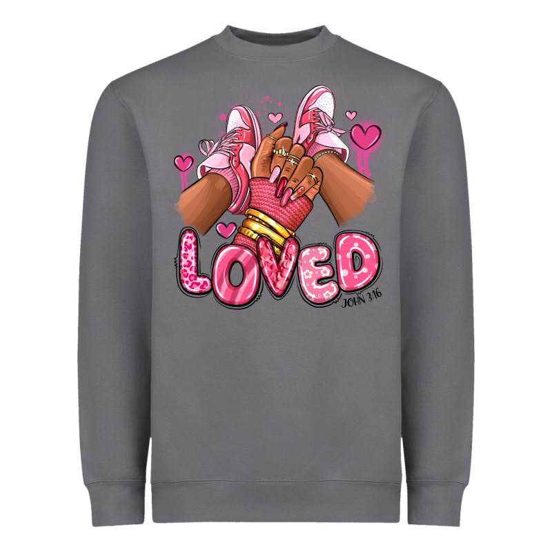 Loved Valentine's Day Afro Girl Sneakers Heavyweight Sweatshirt by RanaPortraitStore | Teevron