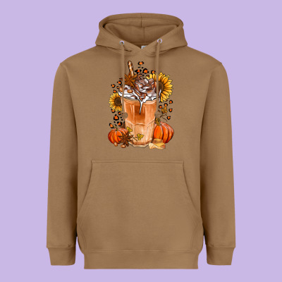 Pumpkin Spice Ice Latte Heavyweight Hoodie Designed By Jasminsmagicworld