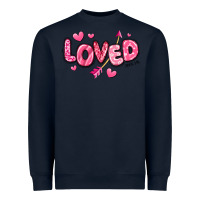 Navy loved valentines day Heavyweight Sweatshirt - RanaPortraitStore