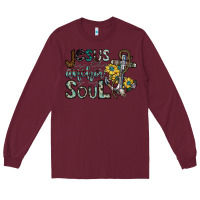 Burgundy jesus is the anchor of my soul Long Sleeve Tee - SublimationCraftShop