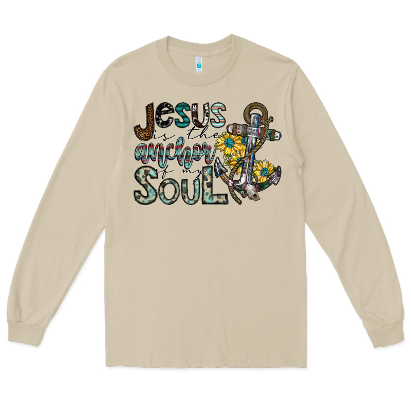 Jesus Is The Anchor Of My Soul Long Sleeve Tee by SublimationCraftShop | Teevron