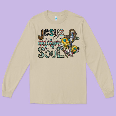 Jesus Is The Anchor Of My Soul Long Sleeve Tee Designed By Sublimationcraftshop