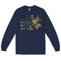 Navy jesus is the anchor of my soul Long Sleeve Tee - SublimationCraftShop