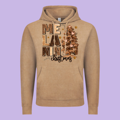 Vintage Hoodie melanin christmas with christmas tree