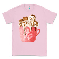Bubblegum Pink hotcocoa with snowman  fa element Classic Tee - FaDigitalArtStudio