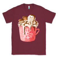 Burgundy hotcocoa with snowman  fa element Classic Tee - FaDigitalArtStudio