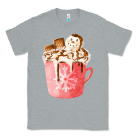 Heather Grey hotcocoa with snowman  fa element Classic Tee - FaDigitalArtStudio