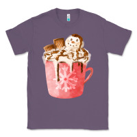 Lavender hotcocoa with snowman  fa element Classic Tee - FaDigitalArtStudio