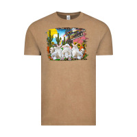 Vintage Coffee easter farm with bunnies Vintage Tee - RanaPortraitStore