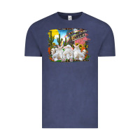 Vintage Denim easter farm with bunnies Vintage Tee - RanaPortraitStore