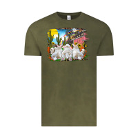 Vintage Olive easter farm with bunnies Vintage Tee - RanaPortraitStore
