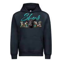 Navy show mom aztec cowhide black angus Urban Hoodie - Artiststas