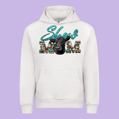 Show Mom Aztec Cowhide Black Angus Urban Hoodie Designed By Artiststas