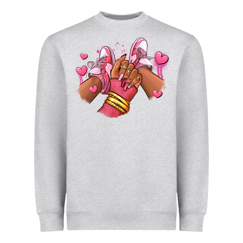 Valentines Day Afro Girl Sneakers Heavyweight Sweatshirt by RanaPortraitStore | Teevron