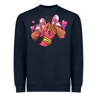 Navy valentines day afro girl sneakers Heavyweight Sweatshirt - RanaPortraitStore