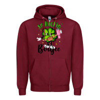 Burgundy so luckin boujee Zipper Hoodie - Artiststas