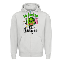 Dove Grey so luckin boujee Zipper Hoodie - Artiststas