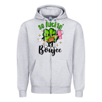 Heather Grey so luckin boujee Zipper Hoodie - Artiststas