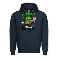 Navy so luckin boujee Zipper Hoodie - Artiststas