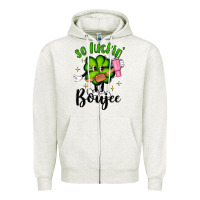 Oatmeal Heather so luckin boujee Zipper Hoodie - Artiststas