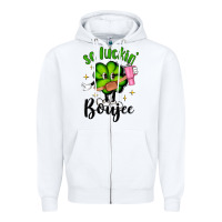 White so luckin boujee Zipper Hoodie - Artiststas